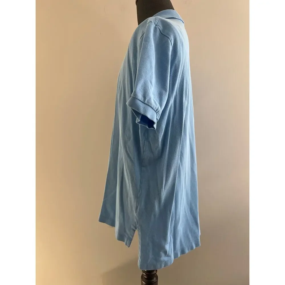Polo Ralph Lauren 100% Pique Cotton Collared Shirt Baby Blue Size Large SG